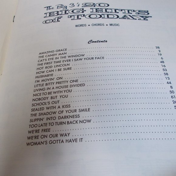 Vintage "20 Big Hits Of Today, words, chords, music, copywright 1970 - Picture 4 of 4